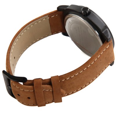 Curren Man's Watch - Black Face - Curren Men's Quartz Watch Number Indicative Trapezoids Leather Watchband