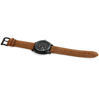 Curren Man's Watch - Black Face - Curren Men's Quartz Watch Number Indicative Trapezoids Leather Watchband