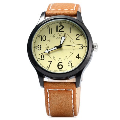 Julius Luminous Men's Quartz Watch Genuine Leather Band
