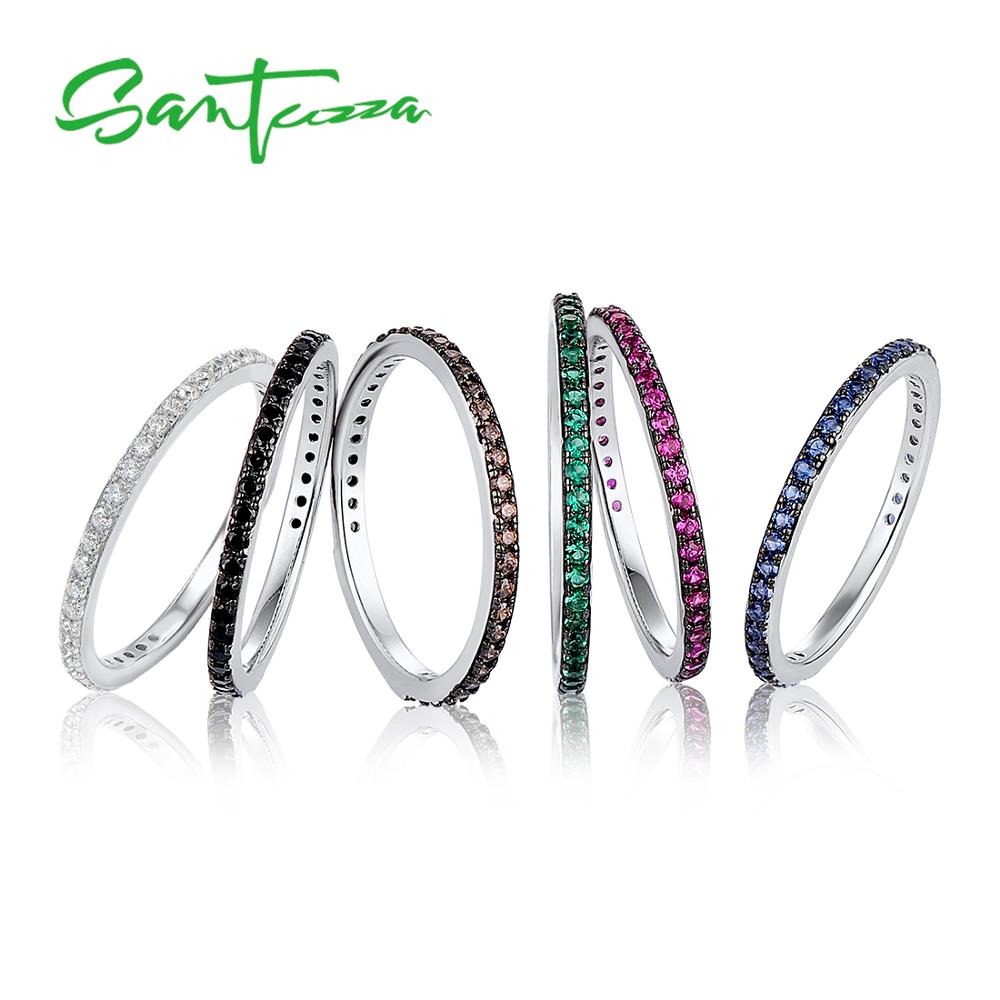Ladies Gem Stone Stackable Ring in 925 Sterling Silver