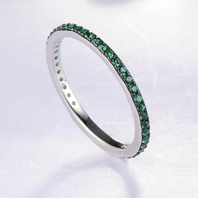 Ladies Gem Stone Stackable Ring in 925 Sterling Silver