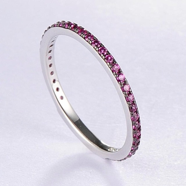 Ladies Gem Stone Stackable Ring in 925 Sterling Silver