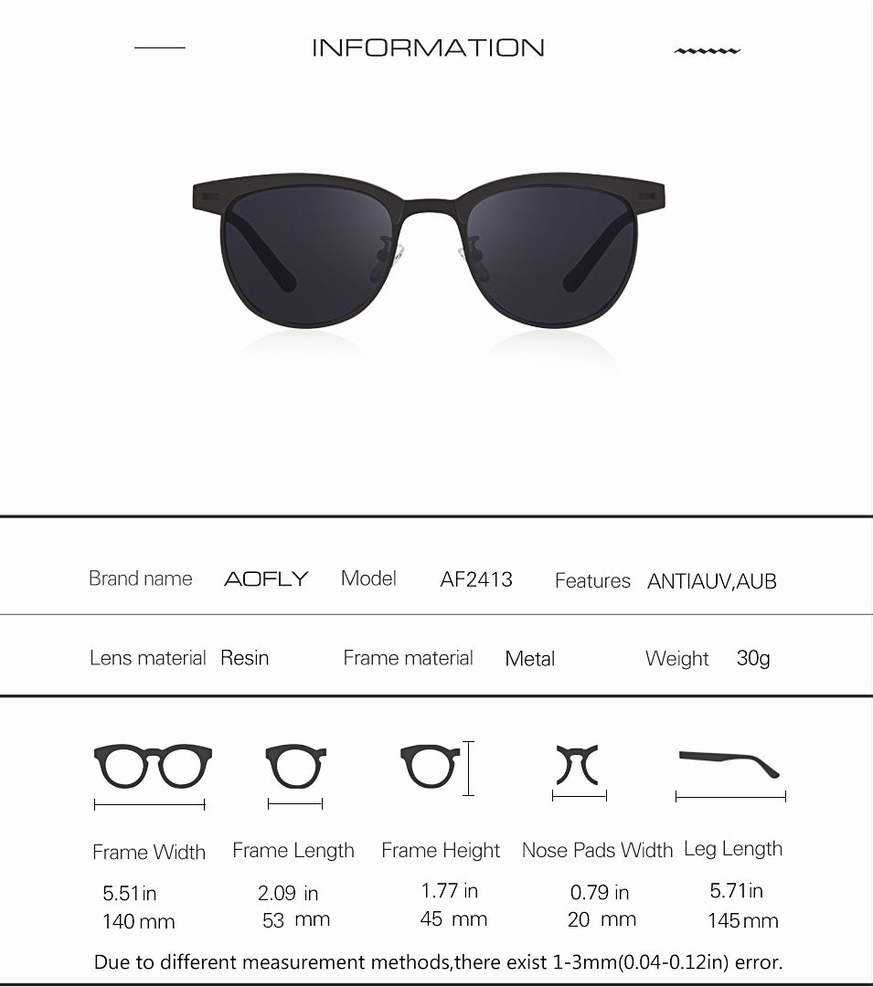 Semi-Rimless UV-400 Polarized Sunglasses for Women
