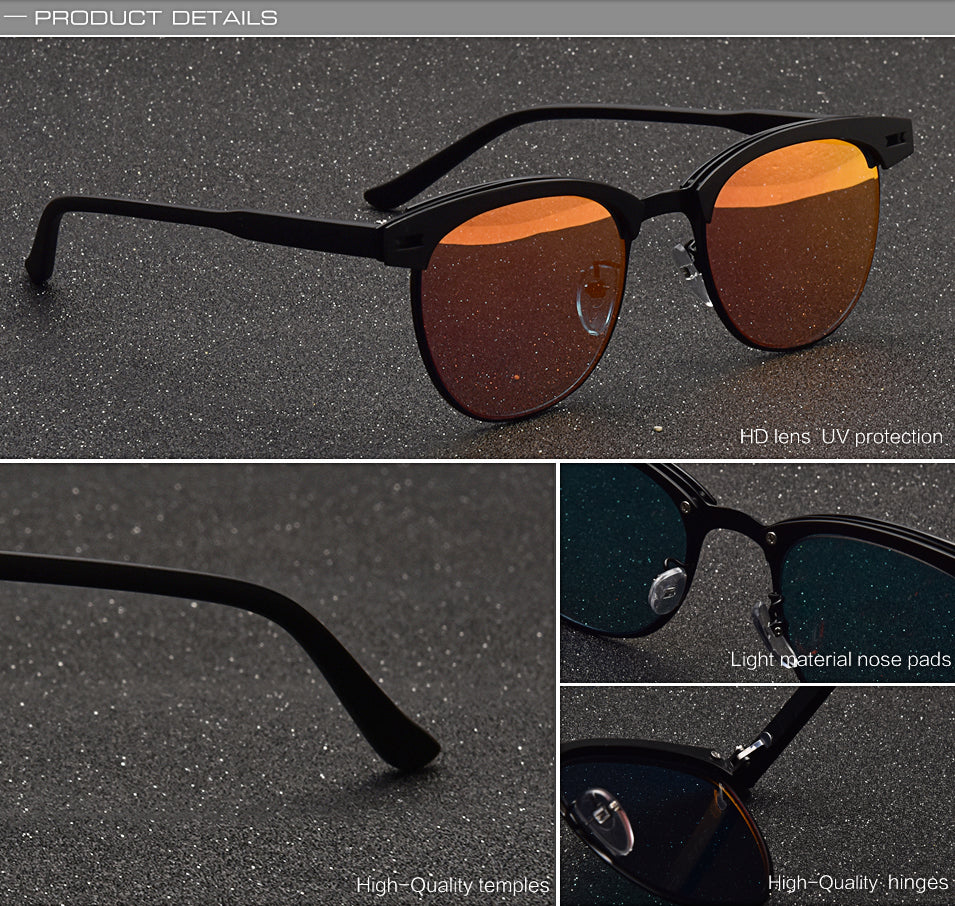 Semi-Rimless UV-400 Polarized Sunglasses for Women