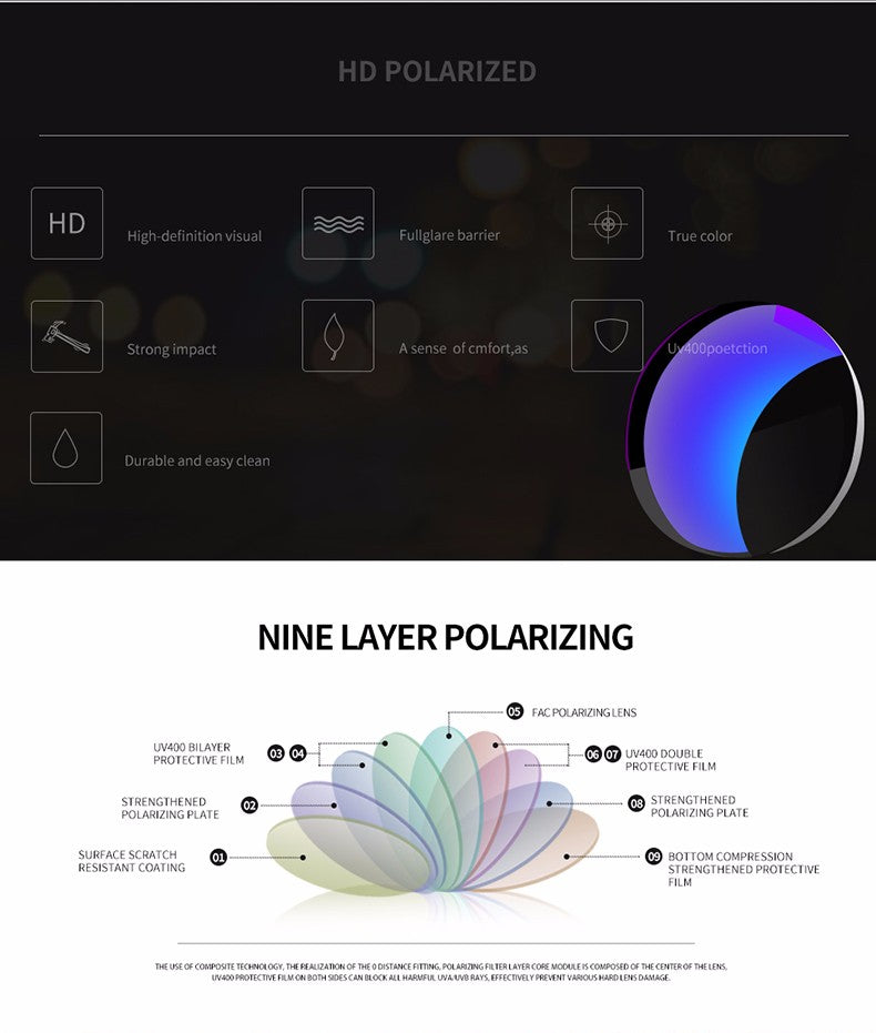 High Quality Ultra-light Aluminum Magnesium UV-400 Polarized Sports Sunglasses