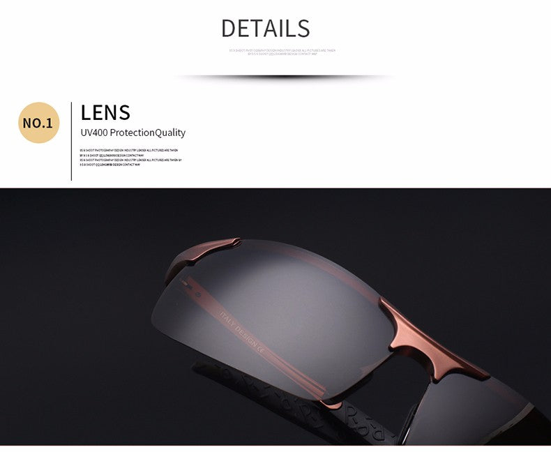 High Quality Ultra-light Aluminum Magnesium UV-400 Polarized Sports Sunglasses