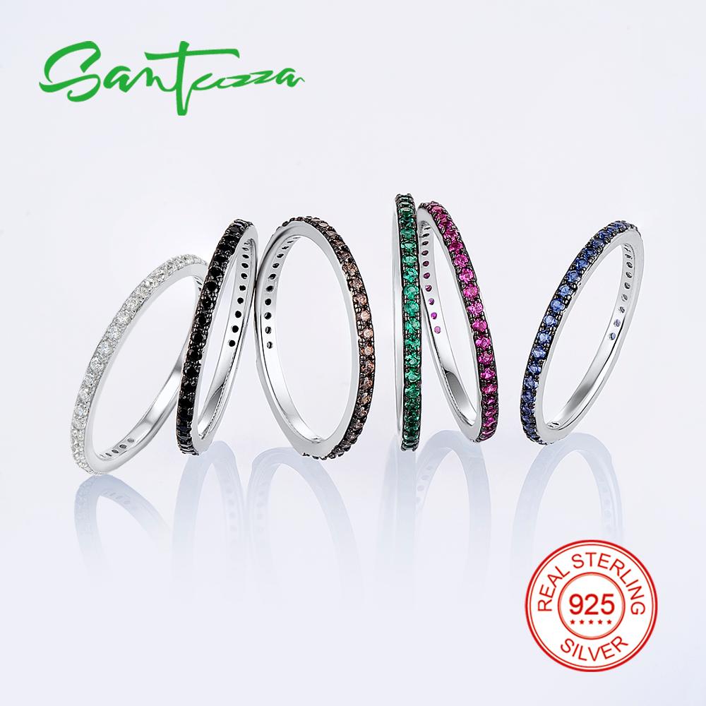 Ladies Gem Stone Stackable Ring in 925 Sterling Silver