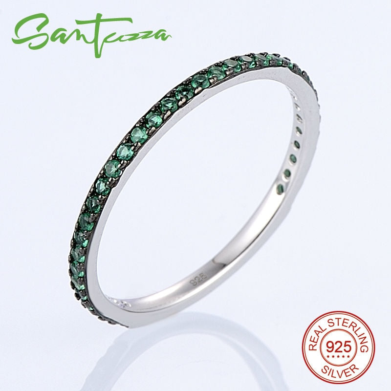 Ladies Gem Stone Stackable Ring in 925 Sterling Silver