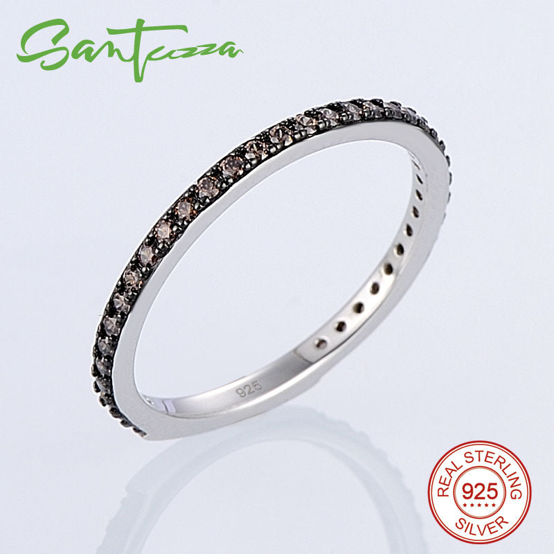 Ladies Gem Stone Stackable Ring in 925 Sterling Silver