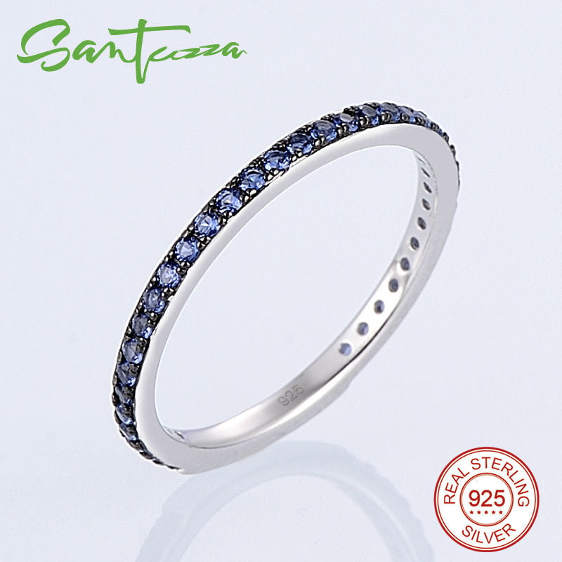 Ladies Gem Stone Stackable Ring in 925 Sterling Silver