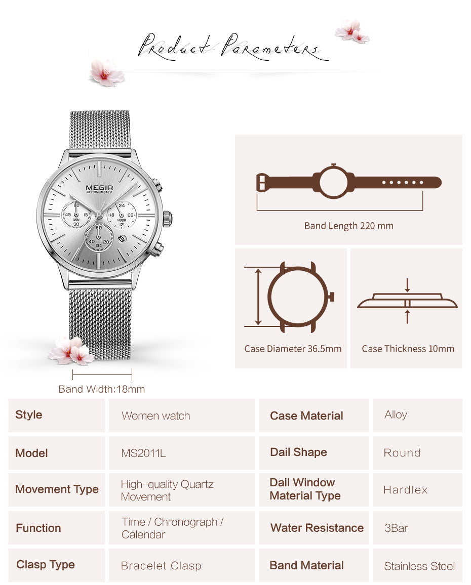 Multi Function Chronograph Stainless Steel Watch
