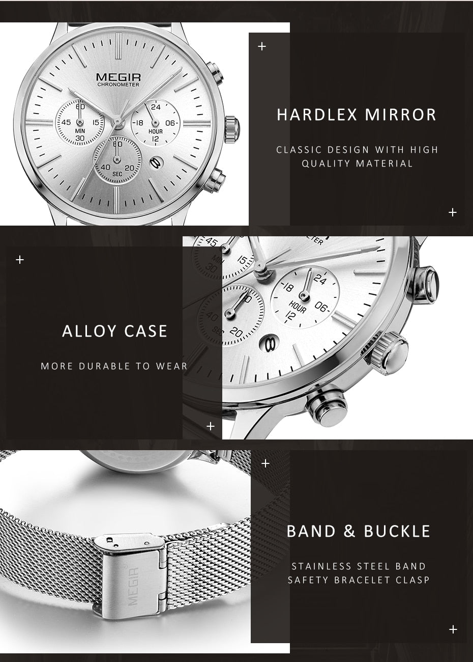 Multi Function Chronograph Stainless Steel Watch