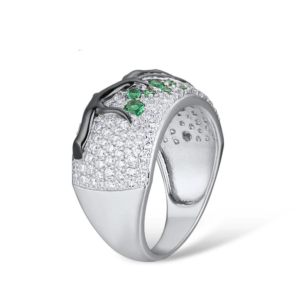 Set of Green Branch Cherry Tree Earrings & Ring