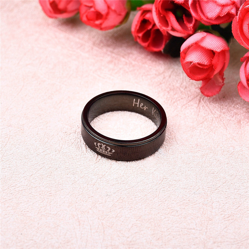 His Queen Her King Lovers Stainless Steel Rings