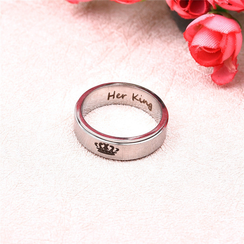 His Queen Her King Lovers Stainless Steel Rings