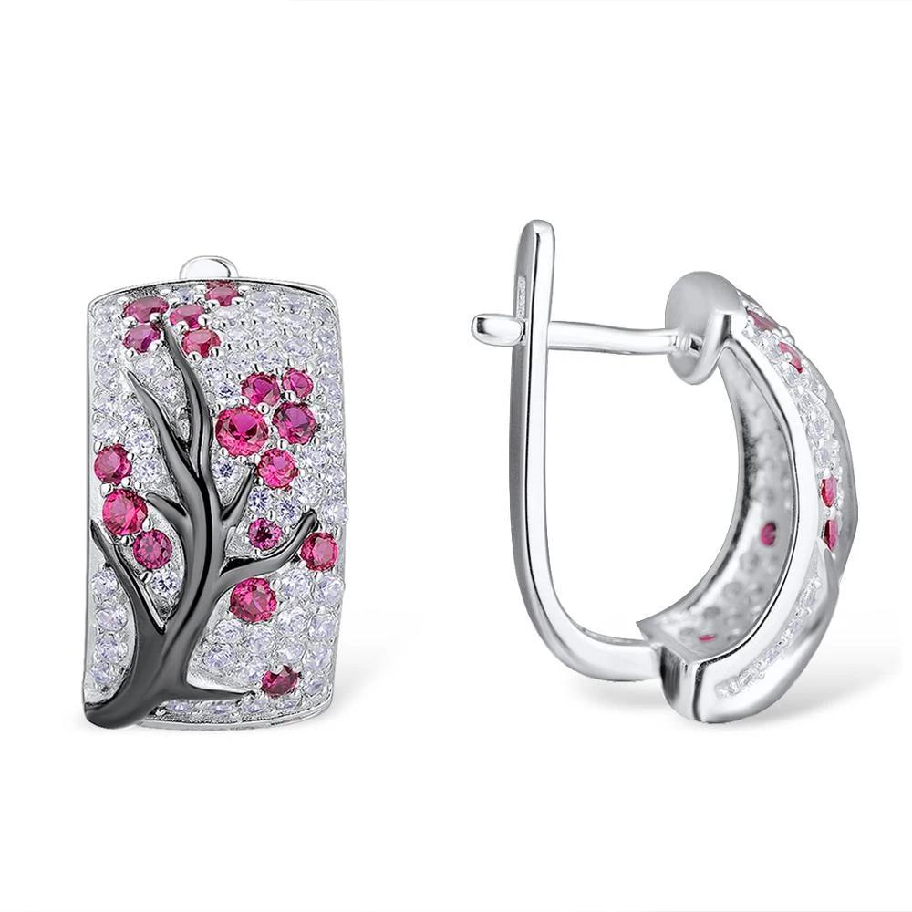 Set of Brilliant Cherry Tree Earrings & Ring