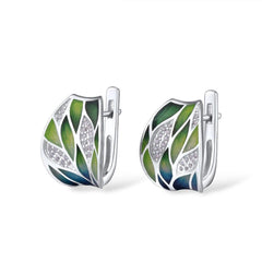 Set of Handmade Eco Bamboo Leaves Ring and Earings for Women