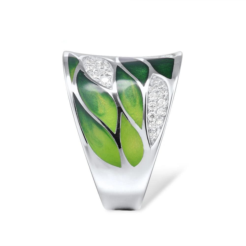 Set of Handmade Eco Bamboo Leaves Ring and Earings for Women
