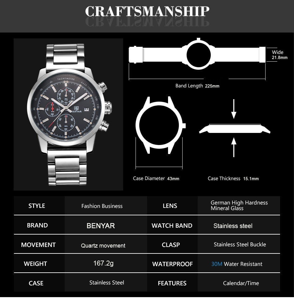 BENYAR Chronograph Sport Watch