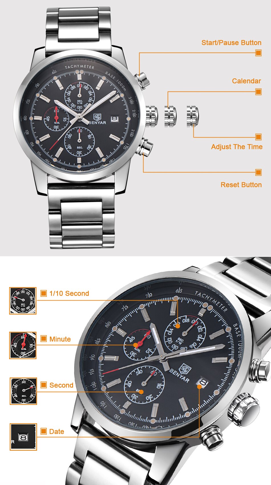 BENYAR Chronograph Sport Watch