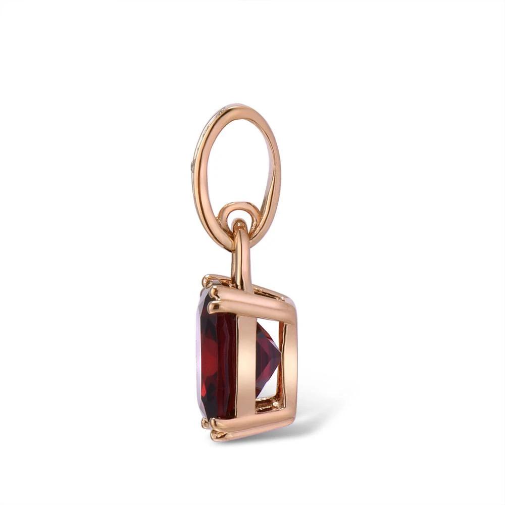 Genuine 14K 585 White Gold/Rose Gold Radiant Sky Blue Topaz or Sparkling Garnet Pendant