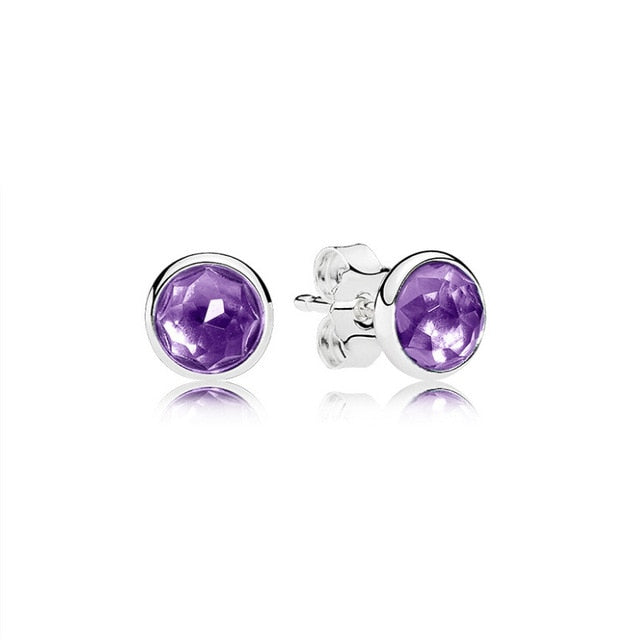 Water Drop Shape Birthstone Earings on Pure 925 Sterling Silver