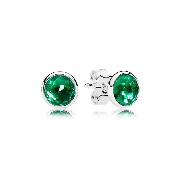 Water Drop Shape Birthstone Earings on Pure 925 Sterling Silver