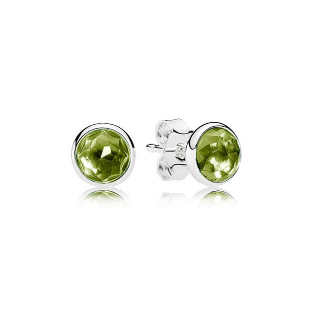 Water Drop Shape Birthstone Earings on Pure 925 Sterling Silver