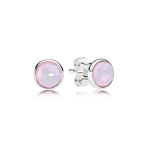 Water Drop Shape Birthstone Earings on Pure 925 Sterling Silver
