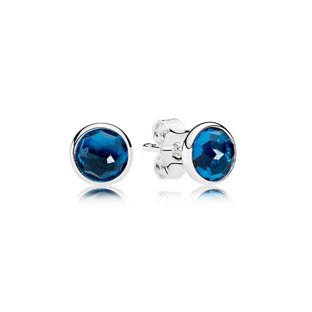Water Drop Shape Birthstone Earings on Pure 925 Sterling Silver