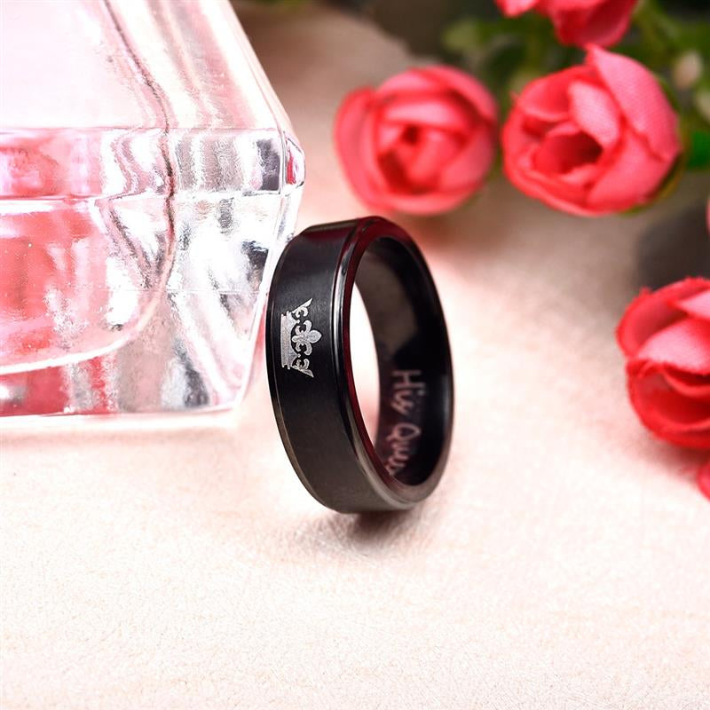 His Queen Her King Lovers Stainless Steel Rings