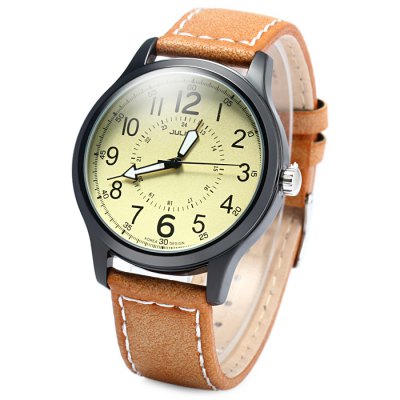 Julius Luminous Men's Quartz Watch Genuine Leather Band