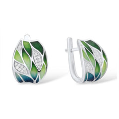 Set of Handmade Eco Bamboo Leaves Ring and Earings for Women
