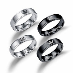 His Queen Her King Lovers Stainless Steel Rings