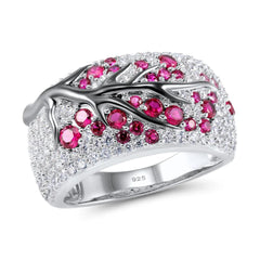 Set of Brilliant Cherry Tree Earrings & Ring