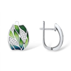 Set of Handmade Eco Bamboo Leaves Ring and Earings for Women