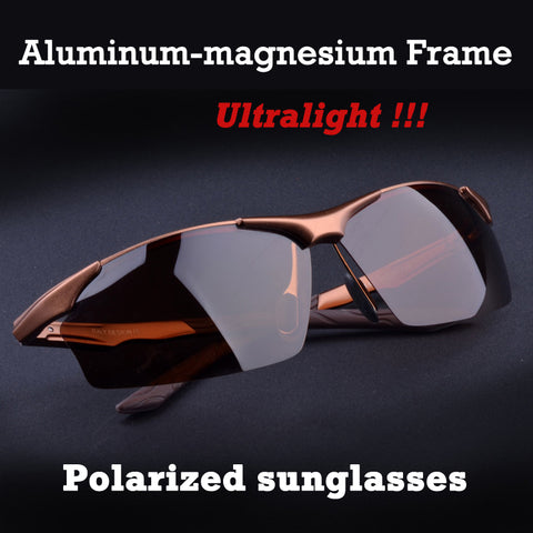 Ultralight Polarized Sunglasses in Aluminum Magnesium Alloy Frame