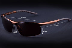 Ultralight Polarized Sunglasses in Aluminum Magnesium Alloy Frame